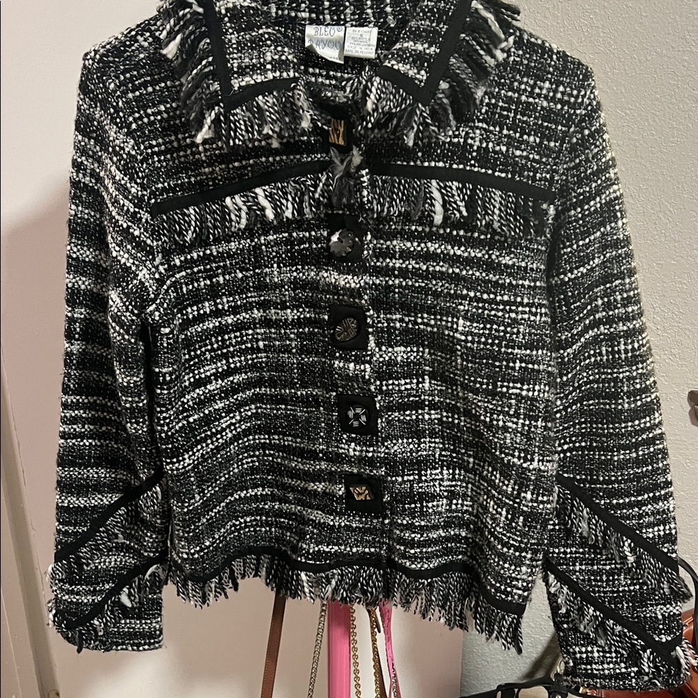 Black and White Tweed Blazer